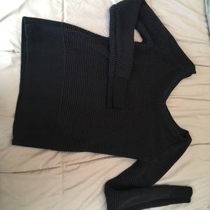 Black double V CK sweater
